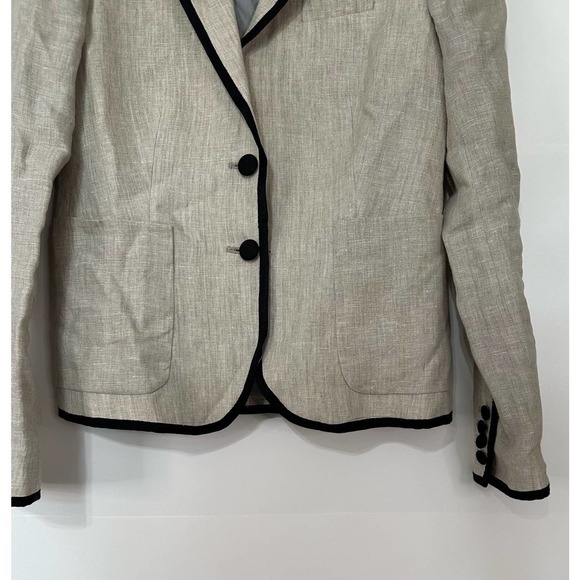 J. Crew schoolboy linen black tipped Blazer size 2 - Picture 4 of 8